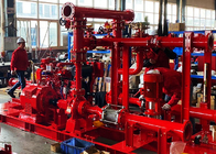 Red Skid Mounted Fire Pump 3000GPM With Split Case Firefighting Pump Sets
